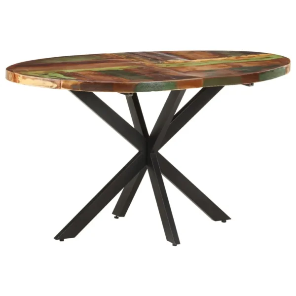  Dining Table Multicolor Solid Reclaimed Wood Medium Durable - Image 17