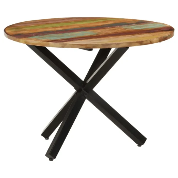 Dining Table Multicolor Solid reclaimed wood, Powder-coated steel - Image 14