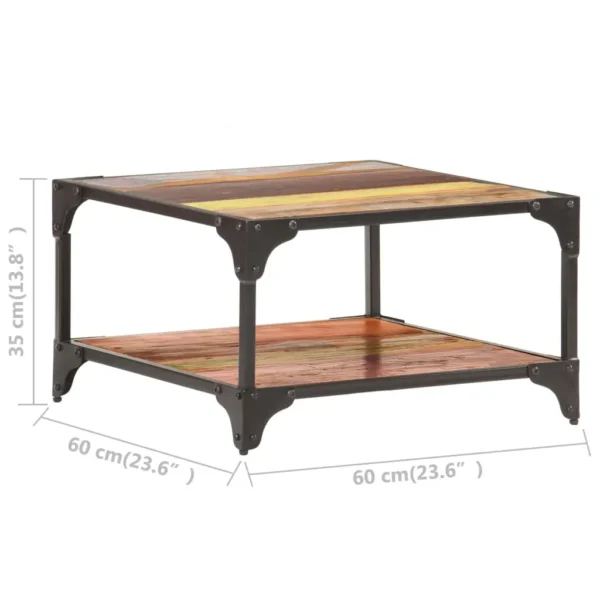 Coffee Table Mixed color Solid reclaimed wood and iron Medium - Image 11