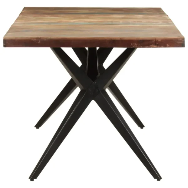 vidaXL Dining Table Mixed color Solid reclaimed wood 70.9x35.4x29.9 in - Image 12