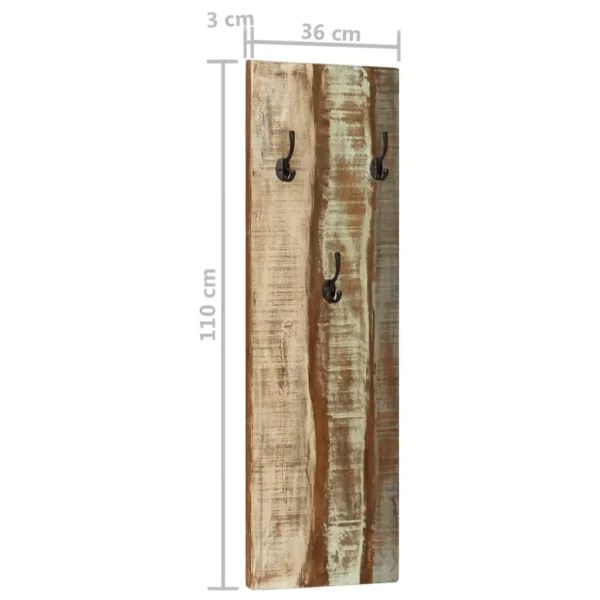 vidaXL Coat Rack Multicolor Solid reclaimed wood, powder-coated steel - Image 19