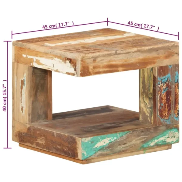 vidaXL Coffee Table Multicolor Reclaimed wood (Teak, Mango, Pine, Beech) - Image 9