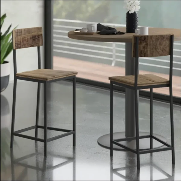 Reclaimed Wood Counter Stool, Set Of 2 - Image 3