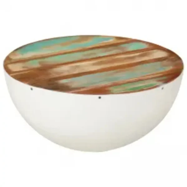 vidaXL Coffee Table Set of 2 Multicolour Reclaimed wood and steel - Image 17