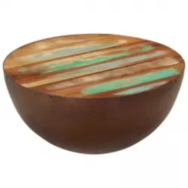  Coffee Table Multi-color wood Solid reclaimed wood Small - Image 8