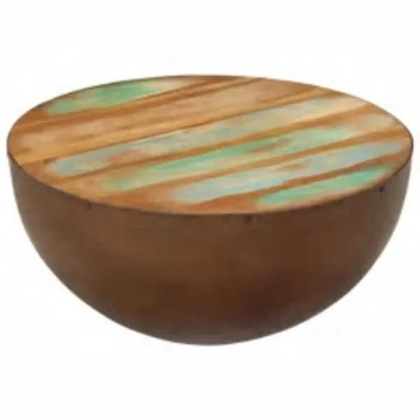  Coffee Table Multi-color wood Solid reclaimed wood Small - Image 9