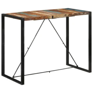 Bar Table Multicolour Reclaimed wood, iron 55.1x27.6x43.3 in