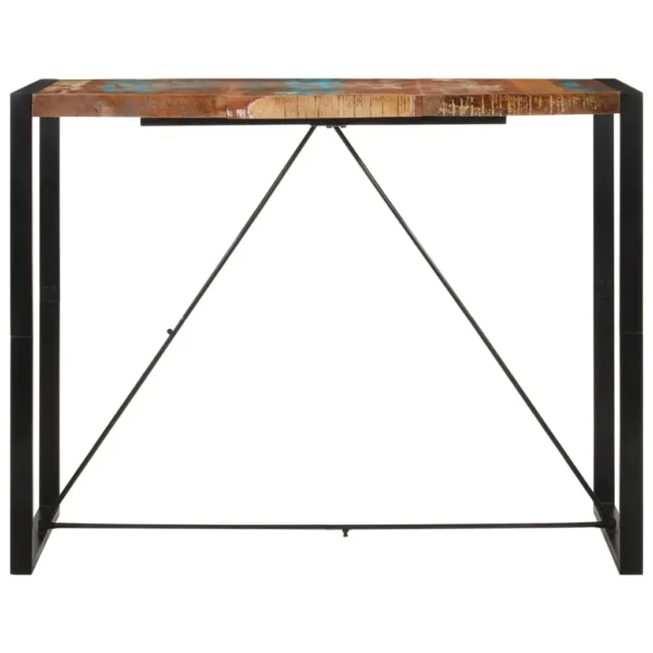 Bar Table Multicolour Reclaimed wood, iron 55.1x27.6x43.3 in - Image 2