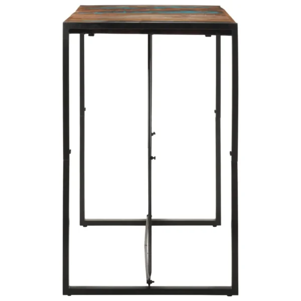 Bar Table Multicolour Reclaimed wood, iron 55.1x27.6x43.3 in - Image 4