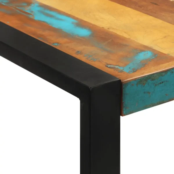 Bar Table Multicolour Reclaimed wood, iron 55.1x27.6x43.3 in - Image 5
