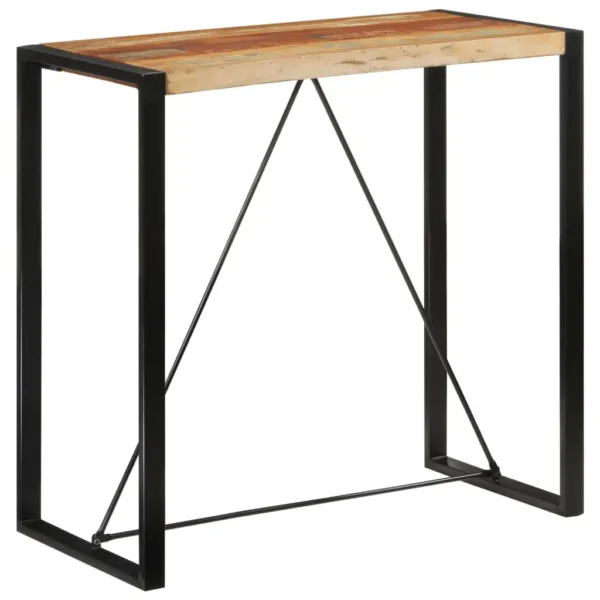 Bar Table Multicolor Solid reclaimed wood and iron Medium Durable