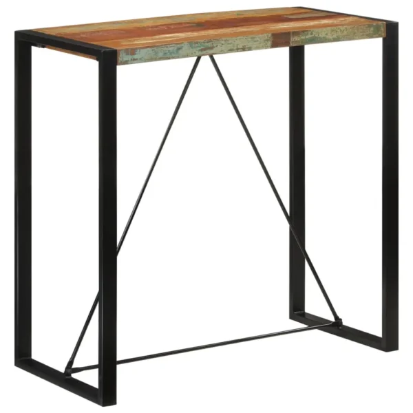 Bar Table Multicolor Solid reclaimed wood and iron Medium Durable - Image 9