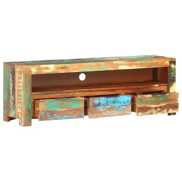vidaXL TV Cabinet Multicolor Solid reclaimed wood Medium TV Cabinet - Image 2