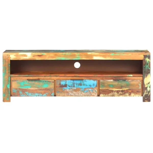vidaXL TV Cabinet Multicolor Solid reclaimed wood Medium TV Cabinet - Image 3