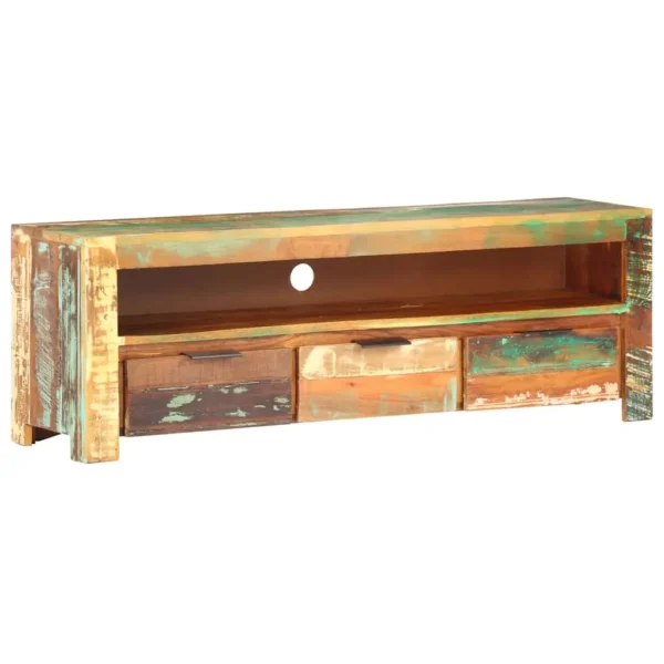 vidaXL TV Cabinet Multicolor Solid reclaimed wood Medium TV Cabinet - Image 9