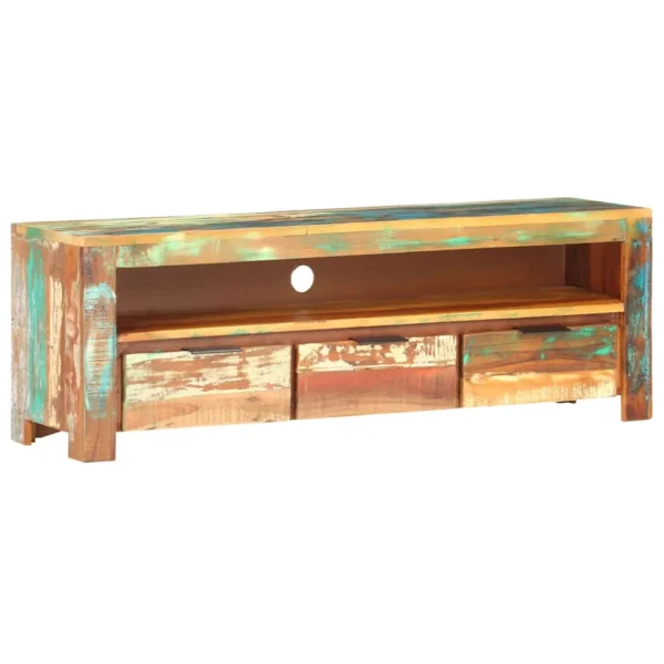 vidaXL TV Cabinet Multicolor Solid reclaimed wood Medium TV Cabinet - Image 10
