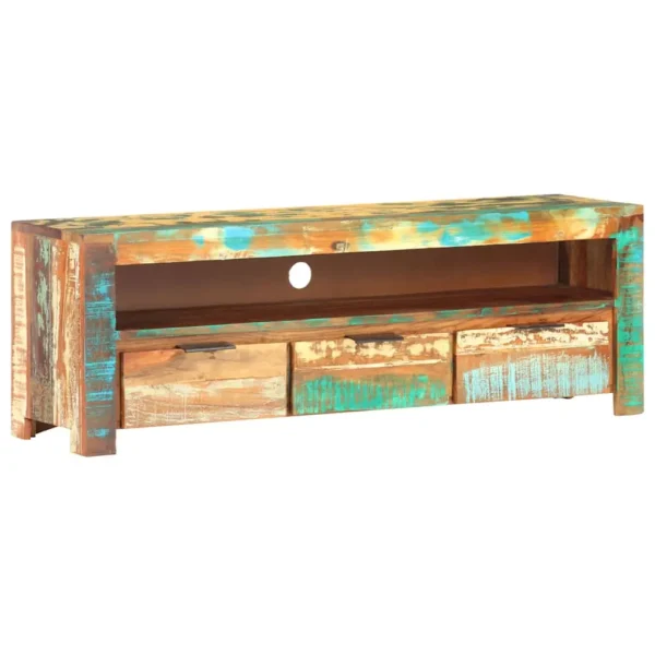 vidaXL TV Cabinet Multicolor Solid reclaimed wood Medium TV Cabinet - Image 11