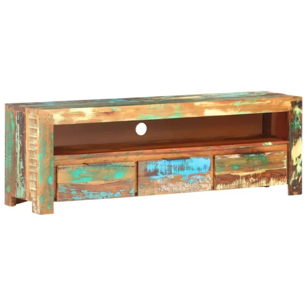 vidaXL TV Cabinet Multicolor Solid reclaimed wood Medium TV Cabinet - Image 12