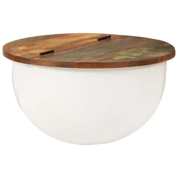 vidaXL Coffee Table White Solid reclaimed wood, powder-coated steel Medium