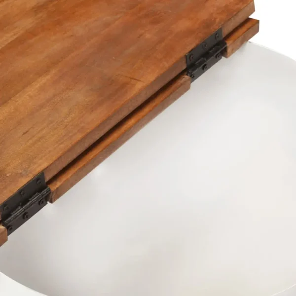 vidaXL Coffee Table White Solid reclaimed wood, powder-coated steel Medium - Image 6