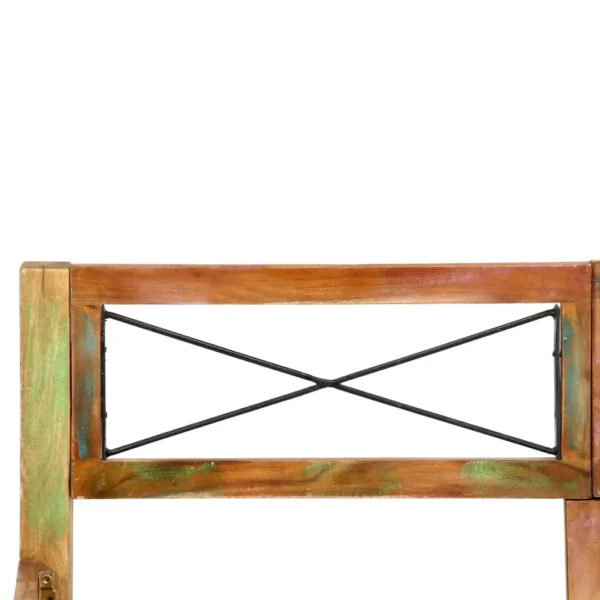 Bed Frame Multicolor Solid reclaimed wood 55.1x78.7 in - Image 7