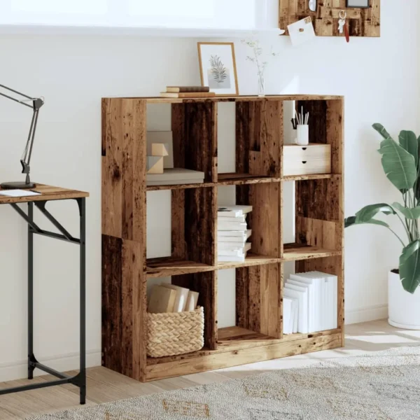 vidaXL Bookcase Old wood Engineered wood Compact Bookcase Rectangular - Image 3