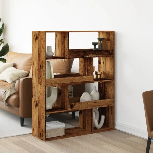 vidaXL Bookcase Old wood Engineered wood Medium Bookcase Rectangular