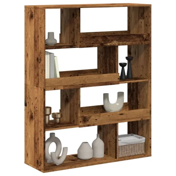 vidaXL Bookcase Old wood Engineered wood Medium Bookcase Rectangular - Image 3