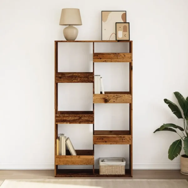 vidaXL Bookcase Old Wood Engineered Wood Bookcase Rectangular Modern - Image 3