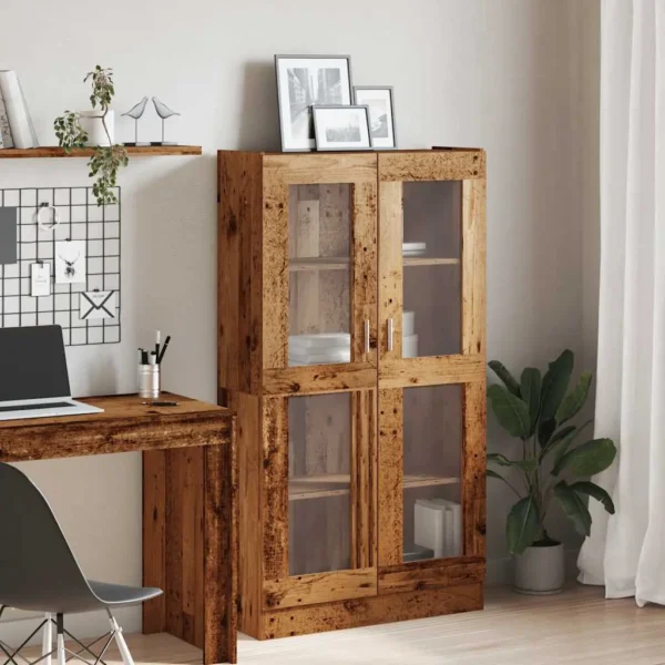 vidaXL Highboard Old wood Engineered wood Tall Sideboard Rectangular - Image 3