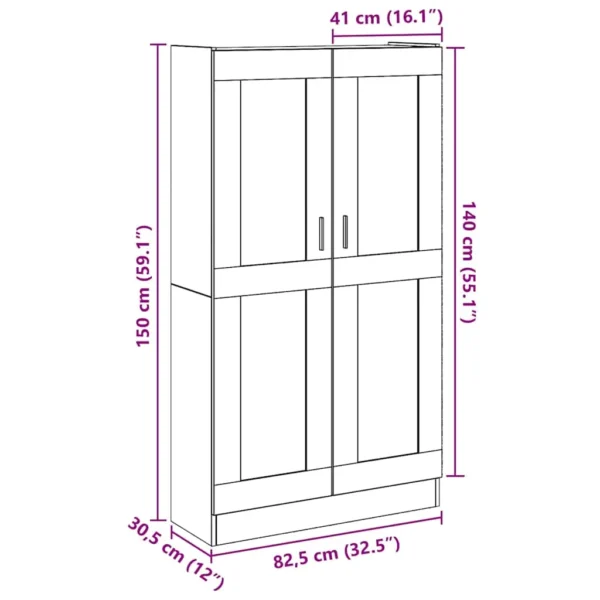 vidaXL Highboard Old wood Engineered wood Tall Sideboard Rectangular - Image 10