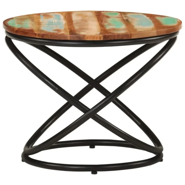 vidaXL Coffee Table Mixed color finish Solid reclaimed wood, Steel Medium - Image 2
