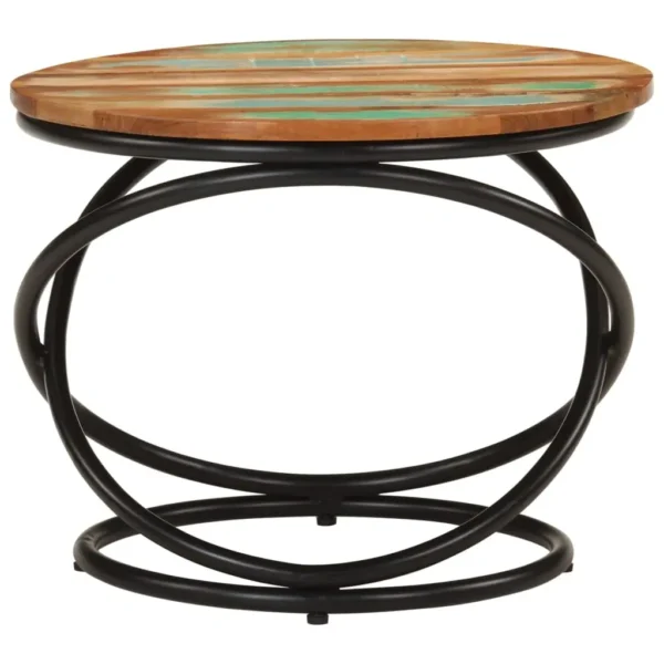 vidaXL Coffee Table Mixed color finish Solid reclaimed wood, Steel Medium - Image 3