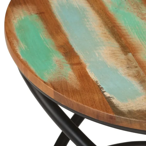 vidaXL Coffee Table Mixed color finish Solid reclaimed wood, Steel Medium - Image 5