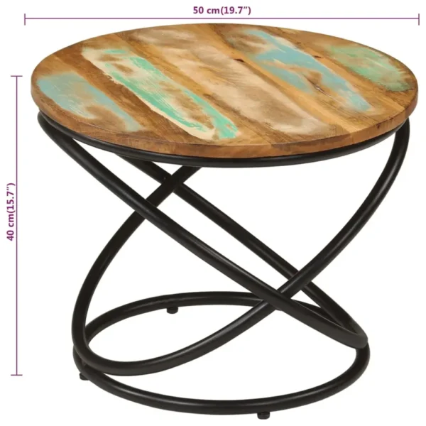 vidaXL Coffee Table Mixed color finish Solid reclaimed wood, Steel Medium - Image 8