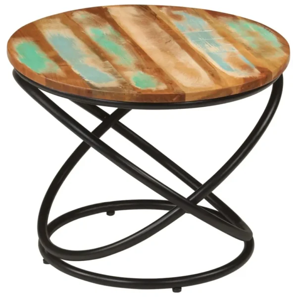 vidaXL Coffee Table Mixed color finish Solid reclaimed wood, Steel Medium - Image 12