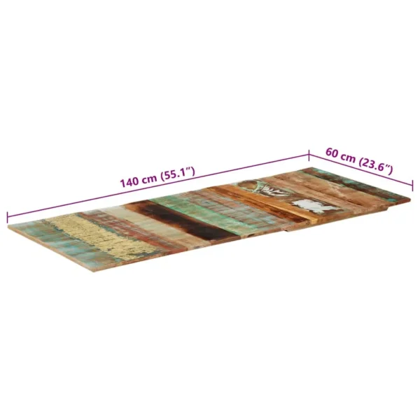  Rectangular Table Top 23.6x55.1" 0.59 - 0.63 " Solid Reclaimed Wood - Image 8