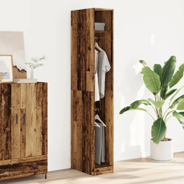 vidaXL Wardrobe Old wood Engineered wood Compact Wardrobe Rectangular - Image 3