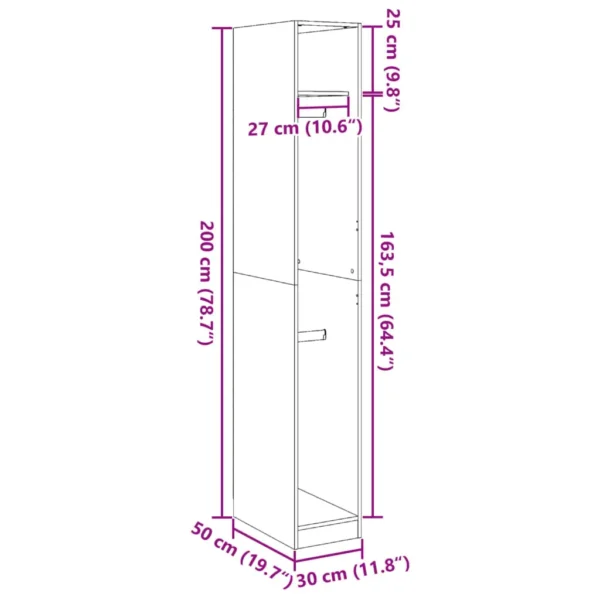 vidaXL Wardrobe Old wood Engineered wood Compact Wardrobe Rectangular - Image 9