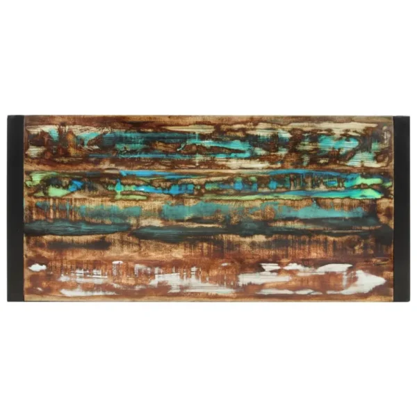 vidaXL Dining Table Multicolour Solid reclaimed wood, powder-coated steel - Image 3