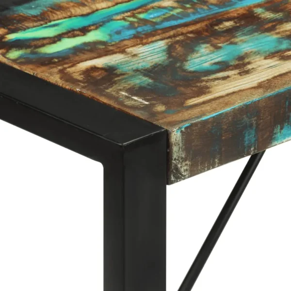 vidaXL Dining Table Multicolour Solid reclaimed wood, powder-coated steel - Image 4