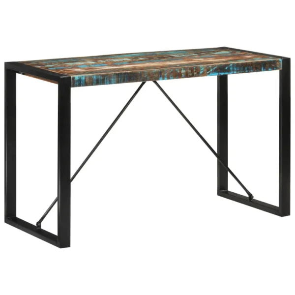vidaXL Dining Table Multicolour Solid reclaimed wood, powder-coated steel - Image 7