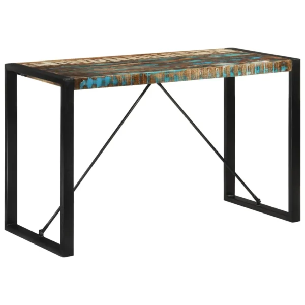vidaXL Dining Table Multicolour Solid reclaimed wood, powder-coated steel - Image 8
