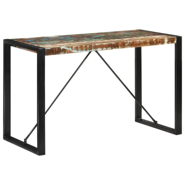 vidaXL Dining Table Multicolour Solid reclaimed wood, powder-coated steel - Image 9