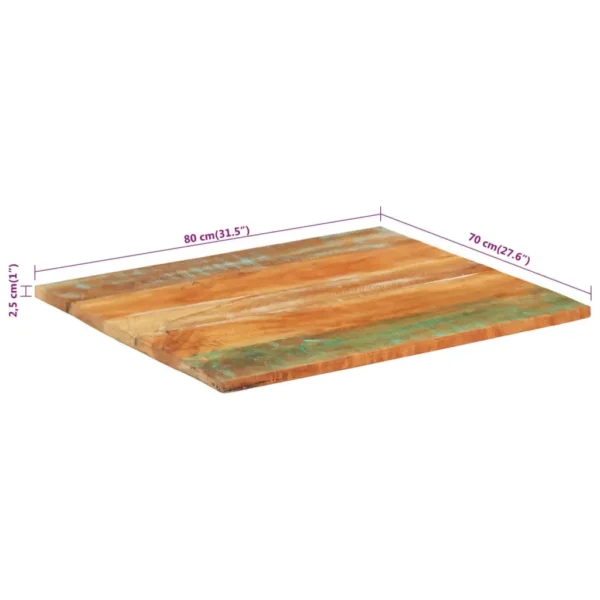 vidaXL Table Top Various wood tones Solid reclaimed wood 27.6 x 31.5 in - Image 8