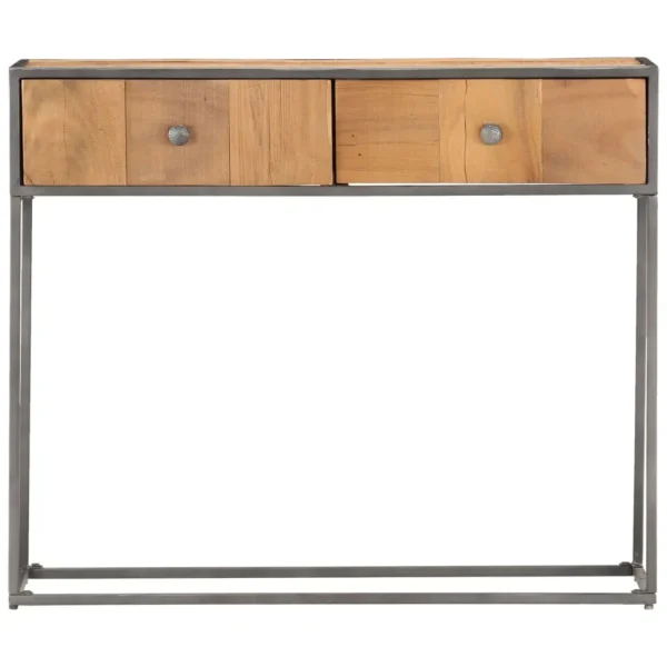  Console Table Brown Reclaimed Wood 35.4x11.8x29.5 in - Image 3