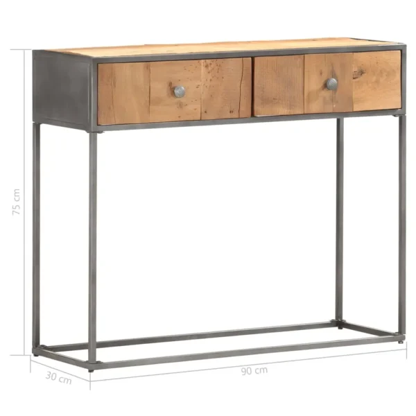  Console Table Brown Reclaimed Wood 35.4x11.8x29.5 in - Image 6