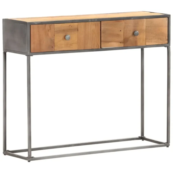  Console Table Brown Reclaimed Wood 35.4x11.8x29.5 in - Image 8