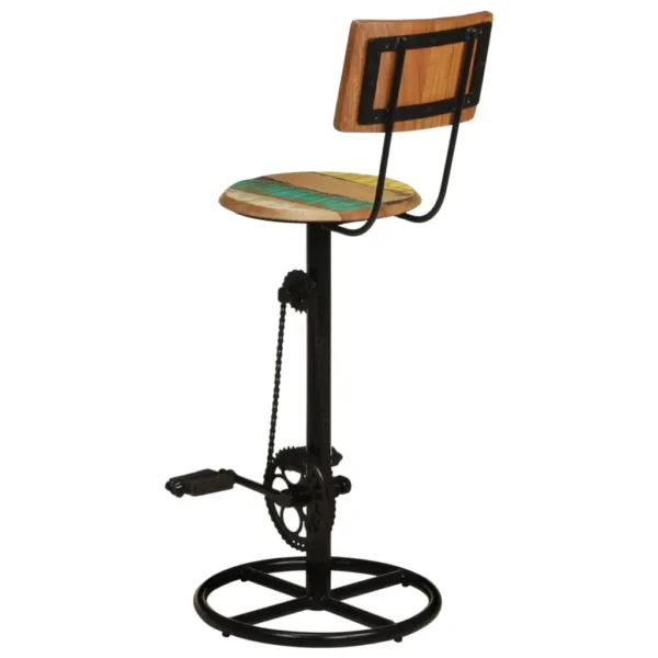 vidaXL Bar Stool Set of 2 Multicolor Solid reclaimed wood, iron Standard - Image 5
