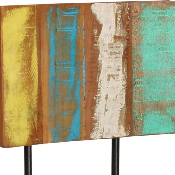 vidaXL Bar Stool Set of 2 Multicolor Solid reclaimed wood, iron Standard - Image 6